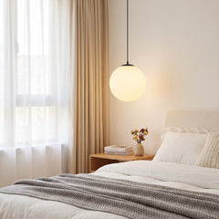 Glass Single-Head Pendant Light - bedroom setting