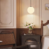 Glass Single-Head Pendant Light - vintage living room setting