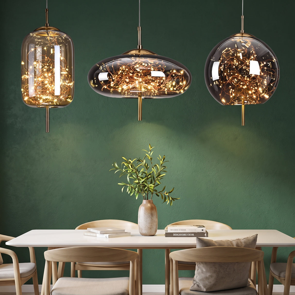 Nordic Luxury LED Glass Pendant Light - living room setting