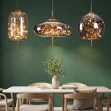 Nordic Luxury LED Glass Pendant Light - living room setting