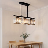 Minimalist Metal and Glass Pendant Chandelier - staircase hallway setting