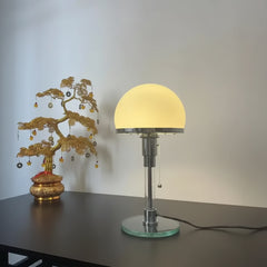Sleek Bauhaus Glass Table Lamp for Bedside and Desk Decor