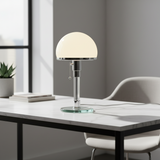 Vintage Glass Table Lamp with Bauhaus Silhouette for Bedside Desk