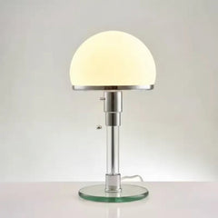 Sleek Bauhaus Glass Table Lamp for Bedside and Desk Decor