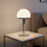 Vintage Glass Table Lamp with Bauhaus Silhouette for Bedside Desk