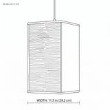 Line drawing of the box lantern shade with its width marked