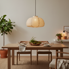 Paper Lantern Pendant Light Ribbed Shade for Dining Rooms