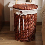 Laundry Organizer Basket - Wicker Basket with Lid for Home Storage & Clothes - Wicker Laundry Basket - Hurbane Home