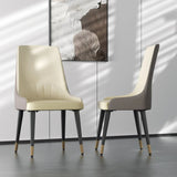 Leather Dining Chairs Set of 2 – Modern PU Chairs with Metal Legs - Hurbane Home