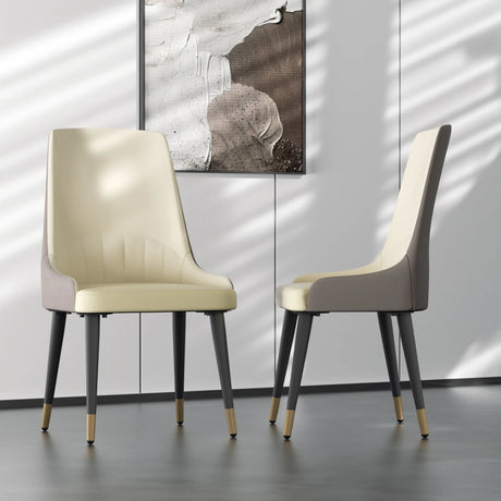 Modern leather dining chairs set of 2 in kitchen