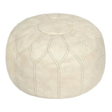 Leather Pouf Ottoman – Moroccan Boho Faux Leather Storage Footrest - Leather Pouf Ottoman - Hurbane Home