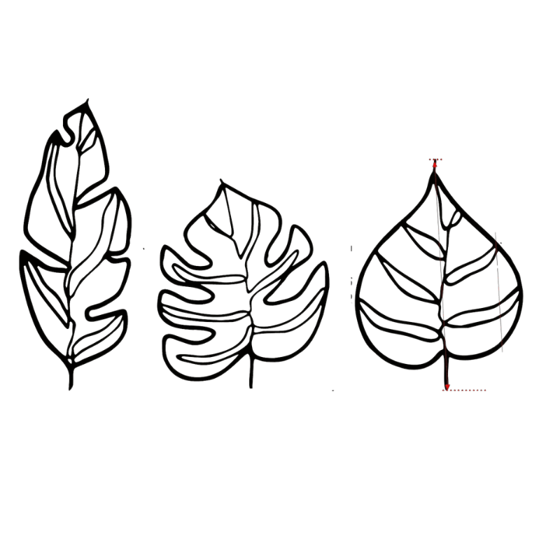 Leaves Metal Wall Art - Large Black Decor for Modern Home Aesthetics - black metal wall art - Hurbane Home