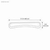 Line drawing of the curved bar, 31.5 in long and 4 in high