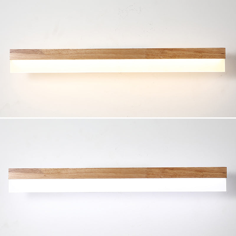 Front and side views of the straight wood and acrylic bar