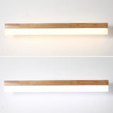 Front and side views of the straight wood and acrylic bar