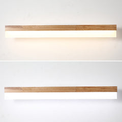 Front and side views of the straight wood and acrylic bar