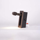 Bronze metal bedside reading sconce with an integrated LED head, view 10