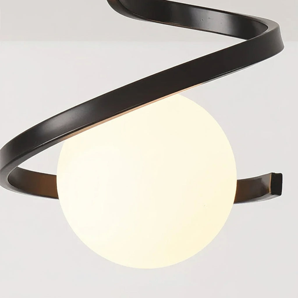 LED ceiling light fixture gold and black finish