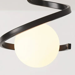 LED ceiling light fixture gold and black finish