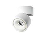White ceiling spotlight with a white inner ring seen from the front