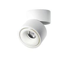 White ceiling spotlight with a white inner ring seen from the front