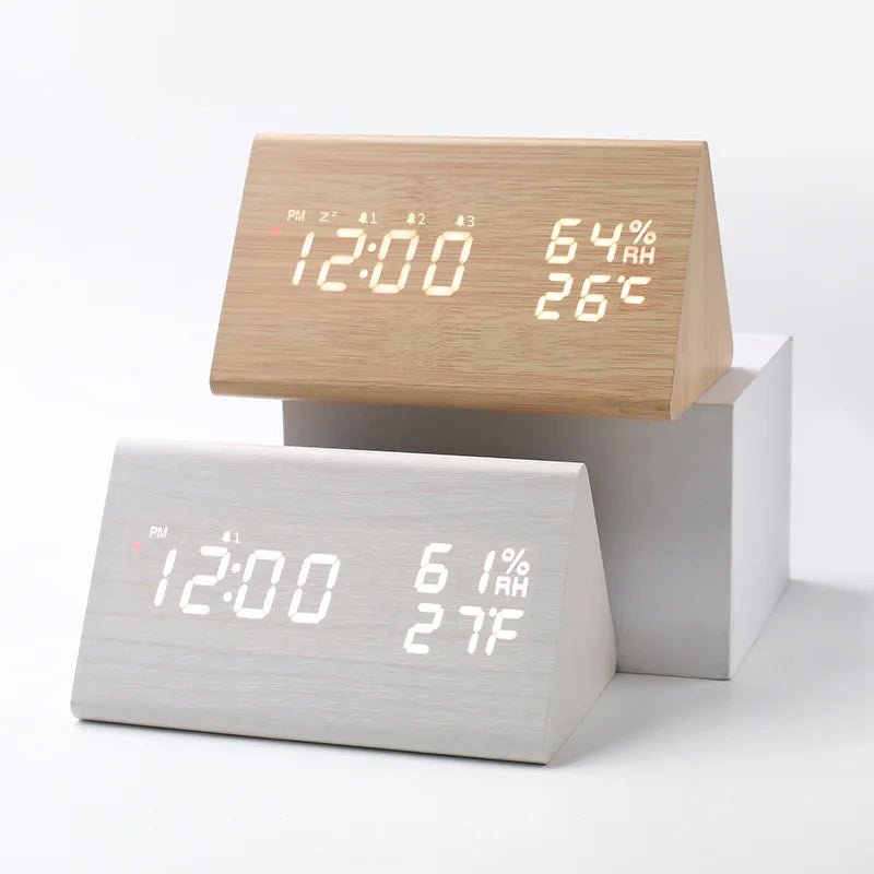 LED Clock Digital – Sound Control Alarm with Night Light & Temperature - Hurbane Home