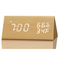 LED Clock Digital – Sound Control Alarm with Night Light & Temperature - Hurbane Home