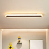 White linear ceiling light in a bright child bedroom