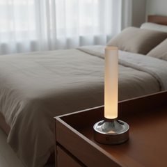 Vintage Candle Table Lamp with Warm LED Glow for Bedroom Desk