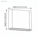 Dimension drawing of the sconce, width 4.5 in and height 3.5 in