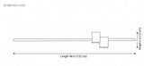 Line drawing showing sconce length 48 inch and height 6 inch