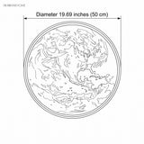 Line drawing of the circular panel at 19.69 inches overall diameter