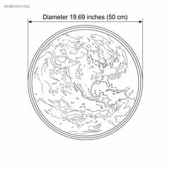 Line drawing of the circular panel at 19.69 inches overall diameter
