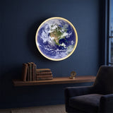 Illuminated Earth globe wall sconce main product image on a plain background
