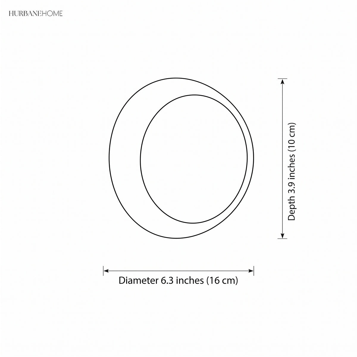 Line drawing of the dome sconce with diameter and depth labels