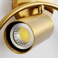 Close view of the brass spot head showing the rotating joint