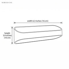 Dimension diagram showing 6.3 inch width and 3.9 inch height