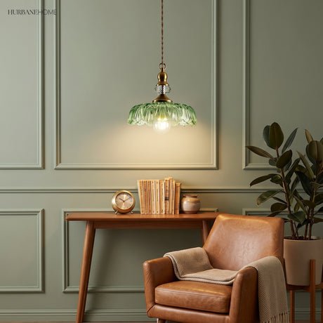 retro glass flower pendant light