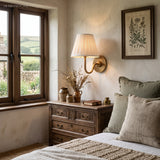 rustic pleated fabric wall sconce