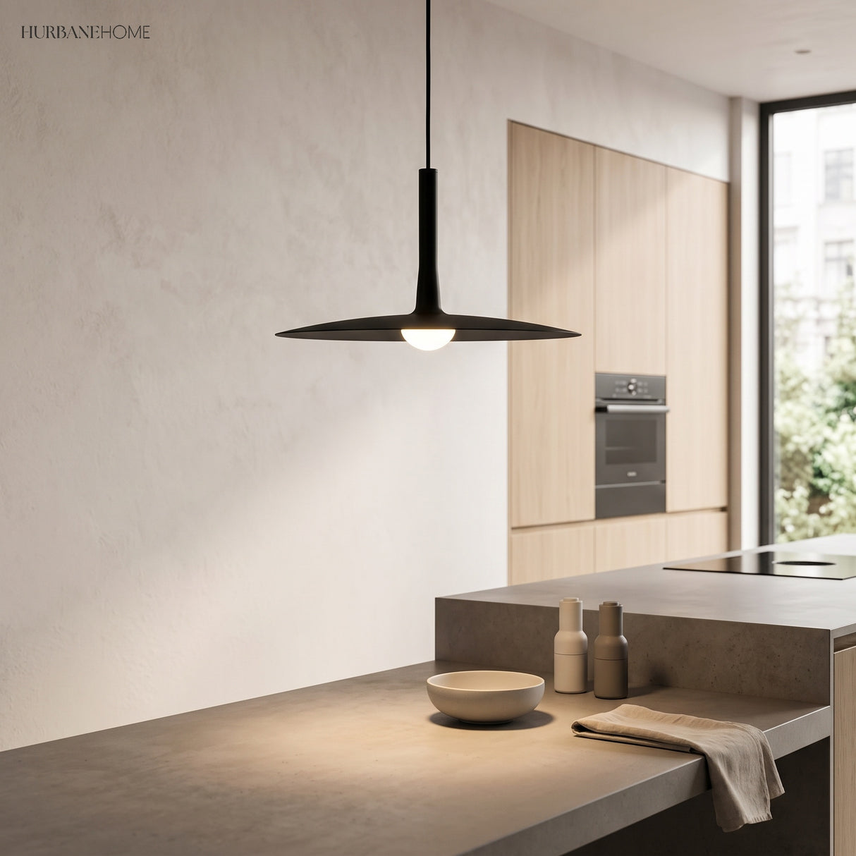 Flat Aluminium Disc Pendant Light