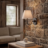 rustic pleated fabric wall sconce