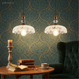 retro glass flower pendant light