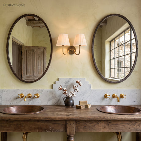 rustic pleated fabric wall sconce