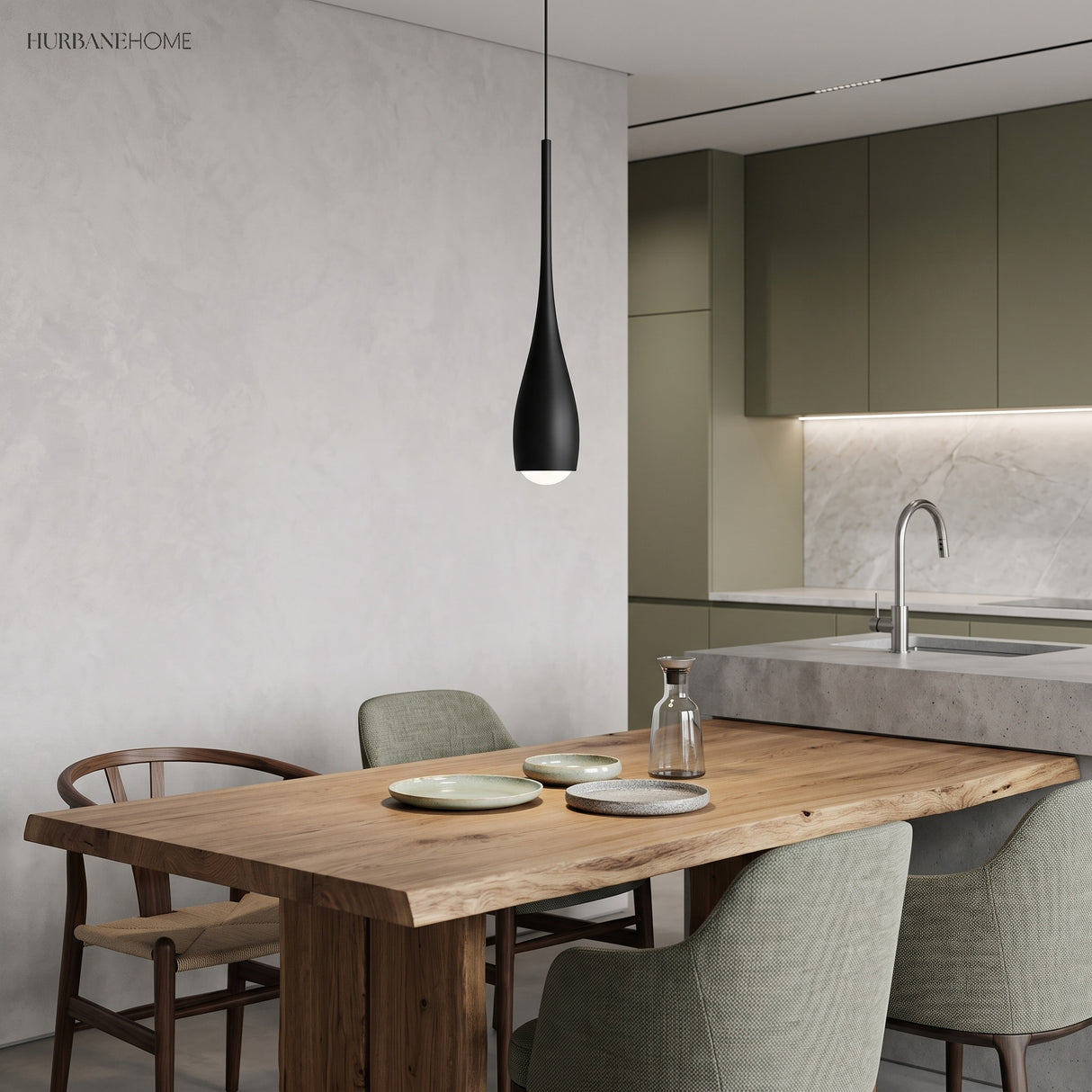 minimalist water drop pendant light
