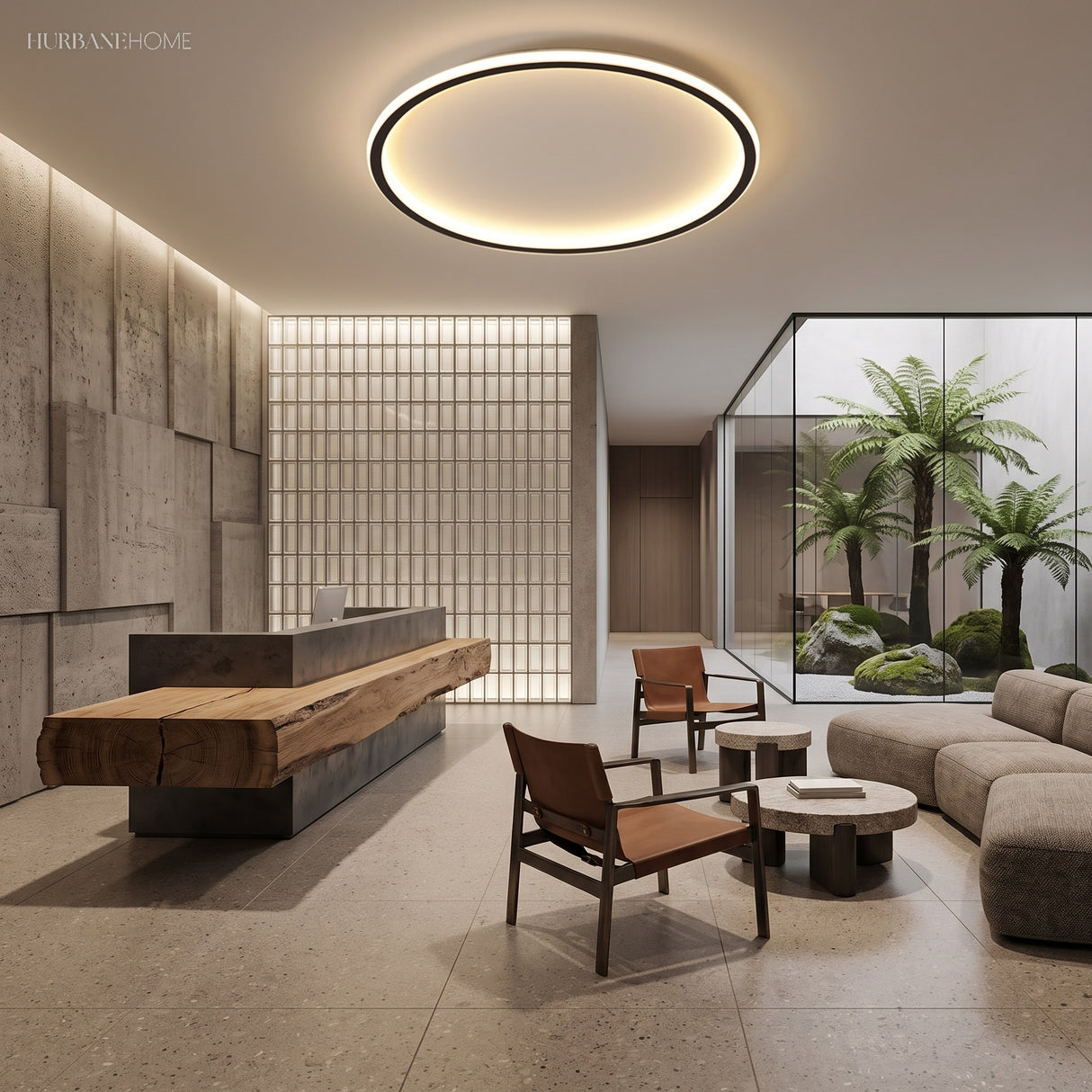 round hollow ceiling light