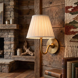 rustic pleated fabric wall sconce