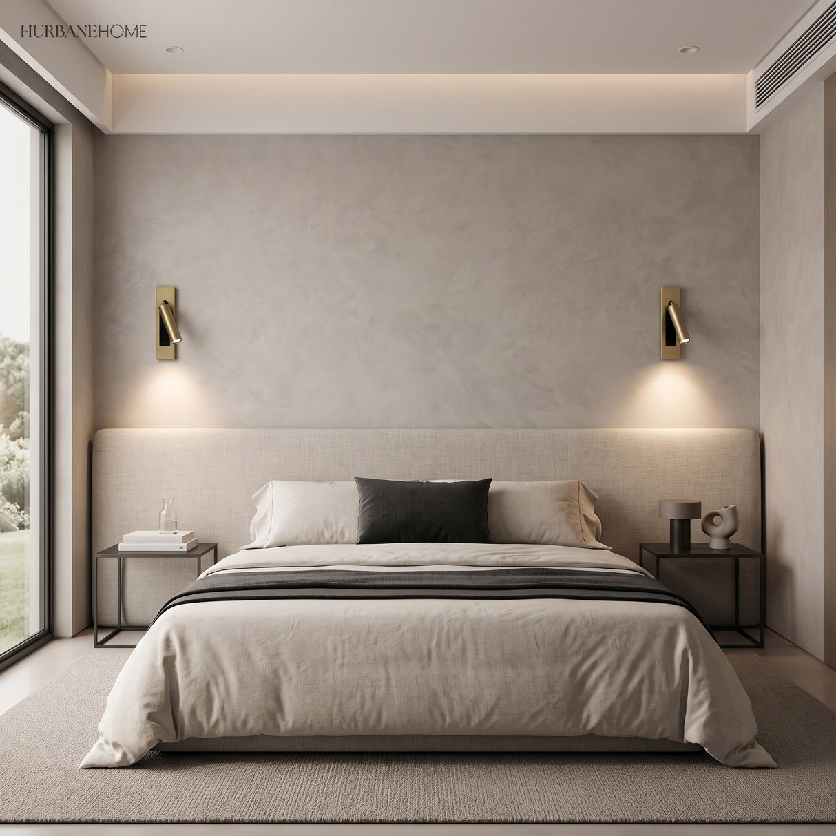 bedside reading wall sconce with rotating LED