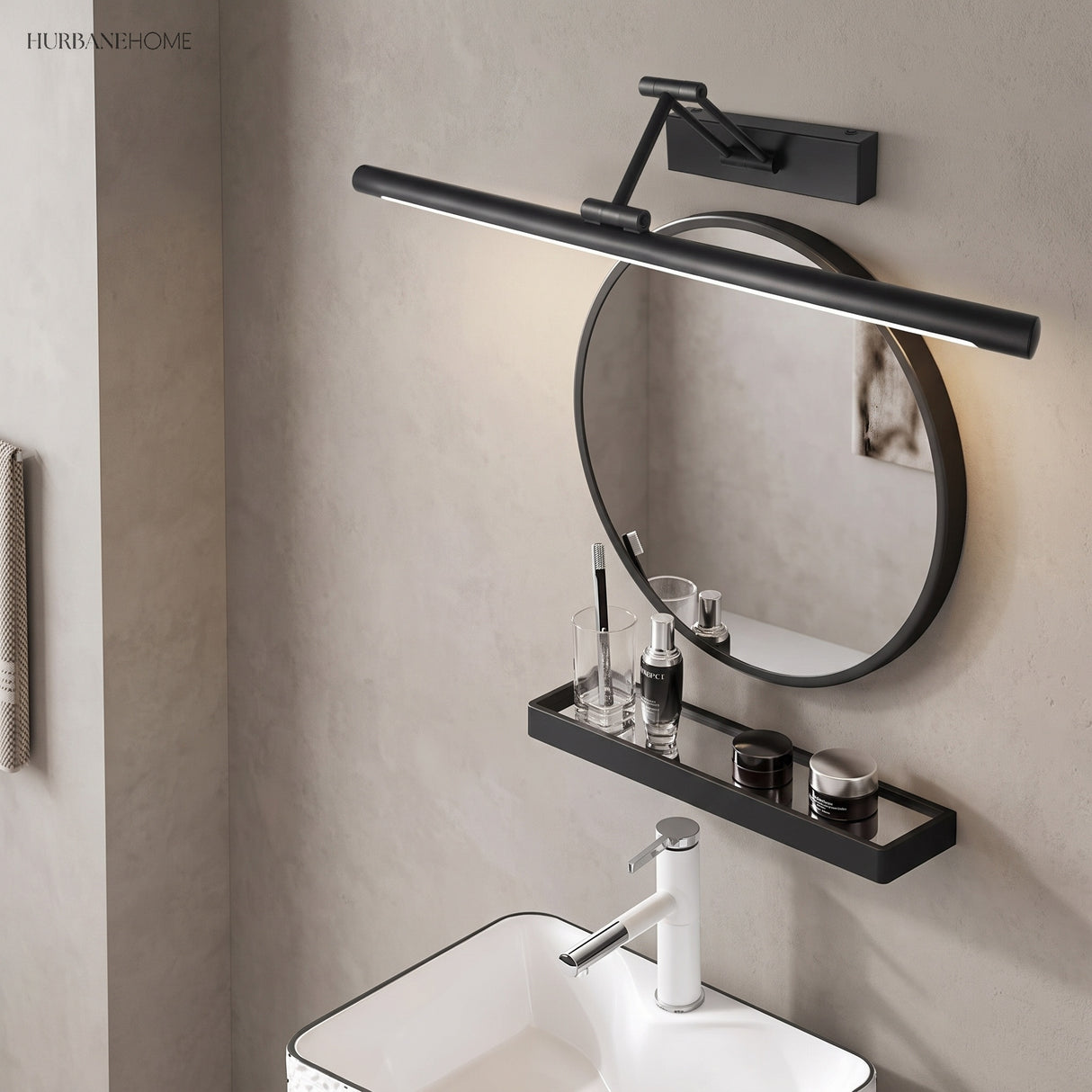 minimalist adjustable LED mirror wall light