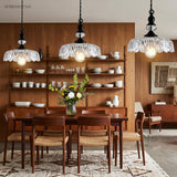 retro glass flower pendant light