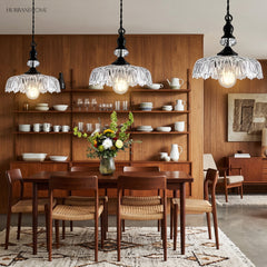 retro glass flower pendant light